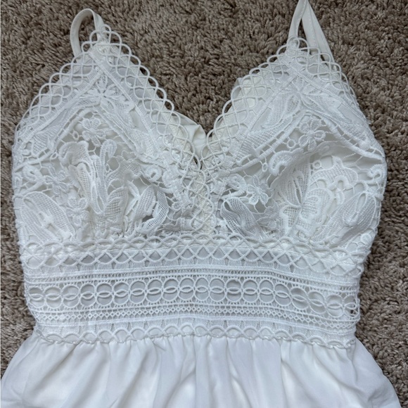 Chic White Lace Midi Dress - Picture 2 of 6